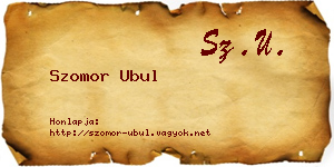 Szomor Ubul névjegykártya
